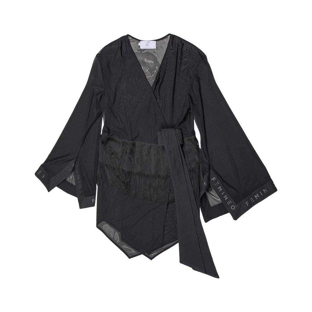 K2 in Black by Femineo Kimono/Cover-up in S/M (OS)